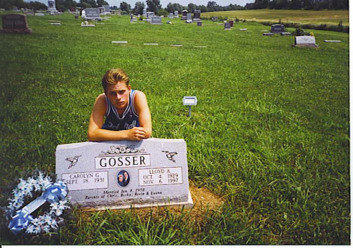 Jake's trip back to Iowa in '97, we went to visit Grandpa's Grave